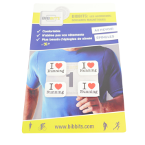 Accroches dossards magnétiques BIBBITS I love Running - BIB.304ARGENT - 8718734870357