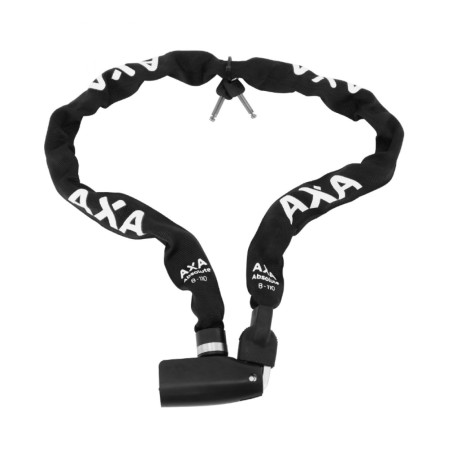 ANTIVOL VELO CHAINE A CLE AXA ABSOLUTE DIAM 8mm L1.10M NOIR - NIVEAU PROTECTION ELEVE POUR VELO ELECTRIQUE - SECURITE NIVEAU