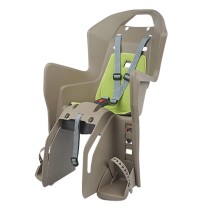 Porte bebe ar sur porte bagage Polisport koolah cfs marron coussin vert 22kgs (120-175mm)