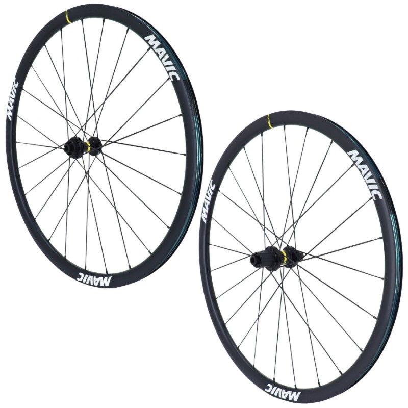 Roues route 700 mavic ksyrium 30 disc centerlock noir 11v. compatible 10v. Shimano (avant   arriere) - axe traversant 12x100