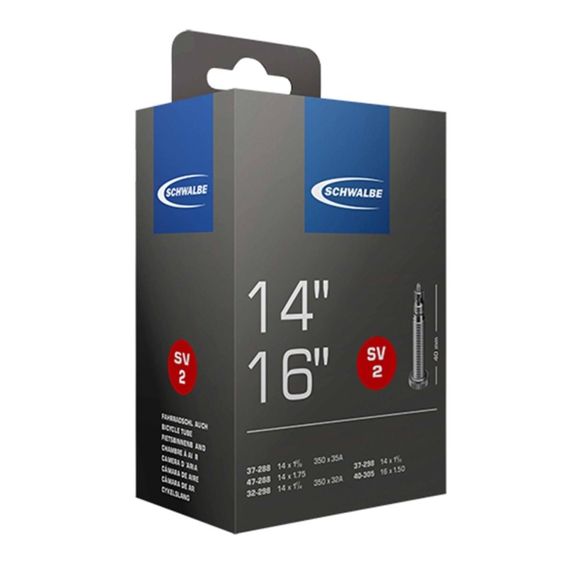 CHAMBRE A AIR VELO 350 x 35A - 14" SCHWALBE VALVE PRESTA TOUT ALU (37-288 à 40-305) (SV2)