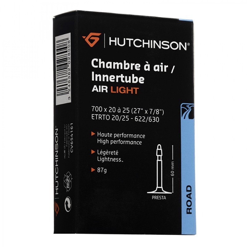 CHAMBRE A AIR VELO 700 x 20-25 HUTCHINSON VALVE PRESTA 60mm CHAMBRE A AIR VELO 700 x 20-25 HUTCHINSON VALVE PRESTA 60mm