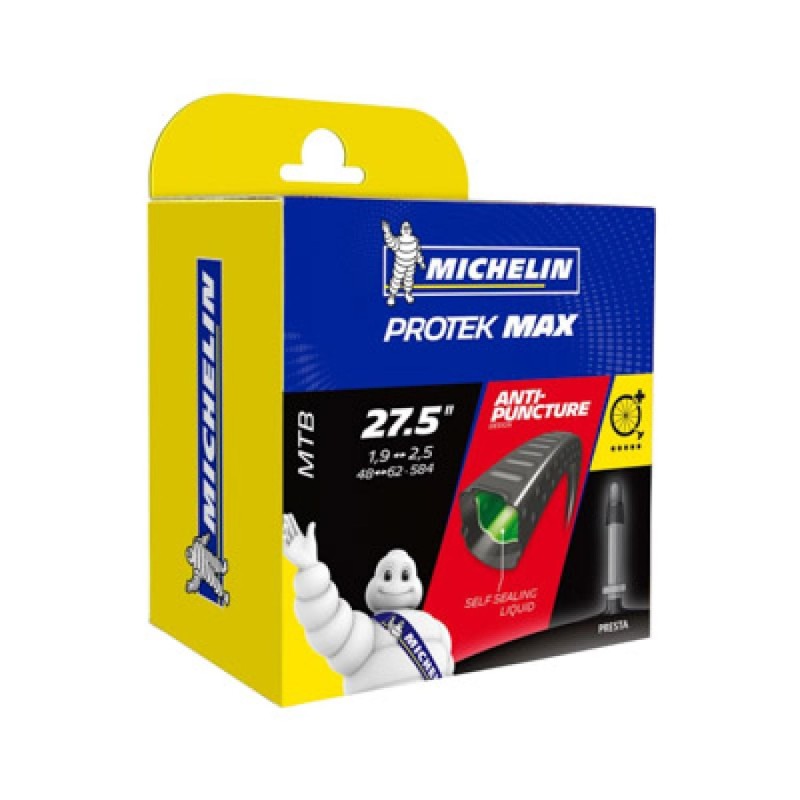 CHAMBRE AIR VTT 27.5X1.90/2.60 VS MICHELIN PROTEK MAX B4 AVEC LIQUIDE ANTI-CREVAISON CHAMBRE AIR VTT 27.5X1.90/2.60 VS MICHELIN PROTEK MAX B4 AVEC LIQUIDE ANTI-CREVAISON