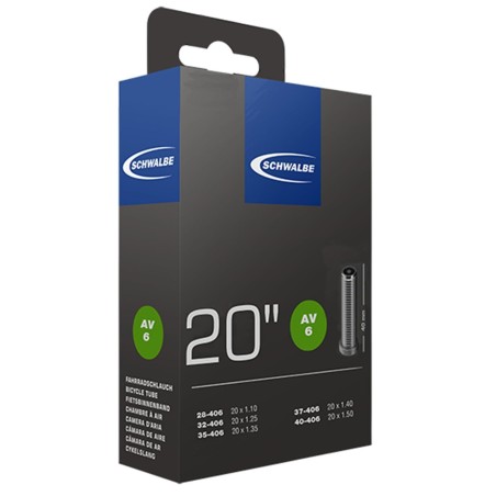 CHAMBRE A AIR VELO 20 x 1 1-8 SCHWALBE VALVE STANDARD (28-406 à 40-406) (AV6)