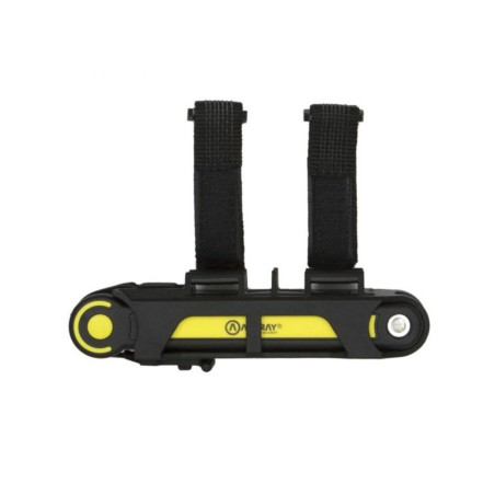 ANTIVOL VELO PLIABLE A CLE L 85CM AUVRAY CITY LOCK NOIR/JAUNE AVEC SUPPORT