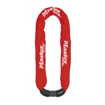 ANTIVOL VELO CHAINE A COMBINAISON MASTERLOCK ACIER DIAM 8mm LONGUEUR 90cm ROUGE - NIVEAU SECURITE 8