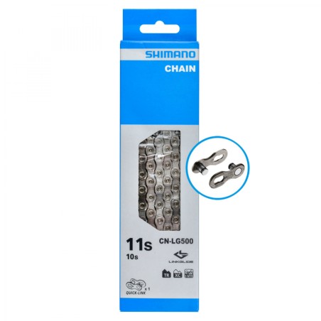 CHAINE VELO  9V./10V./11V. LINKGLIDE SHIMANO  CUES LG-500 126M ATTACHE RAPIDE