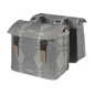 SACOCHE ARRIERE VELO DOUBLE BASIL ELEGANCE 40L TAUPE FIXATION VELCROS SUR PORTE BAGAGE (49x36x8 cm)