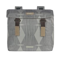 SACOCHE ARRIERE VELO DOUBLE BASIL ELEGANCE 40L TAUPE FIXATION VELCROS SUR PORTE BAGAGE (49x36x8 cm)