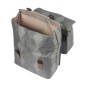 SACOCHE ARRIERE VELO DOUBLE BASIL ELEGANCE 40L TAUPE FIXATION VELCROS SUR PORTE BAGAGE (49x36x8 cm)
