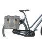 SACOCHE ARRIERE VELO DOUBLE BASIL ELEGANCE 40L TAUPE FIXATION VELCROS SUR PORTE BAGAGE (49x36x8 cm)