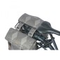 SACOCHE ARRIERE VELO DOUBLE BASIL ELEGANCE 40L TAUPE FIXATION VELCROS SUR PORTE BAGAGE (49x36x8 cm)