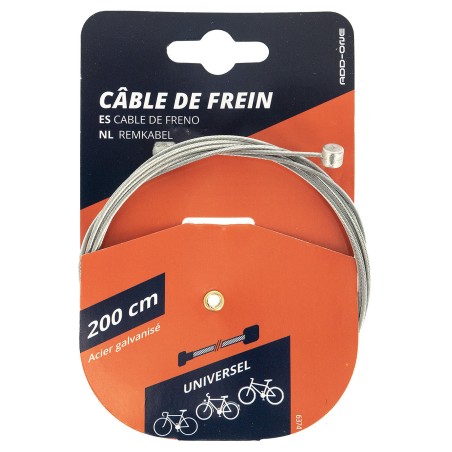 Câble de frein universel galvanisé 2M à 2 raccords - 6374 - 3700256063749