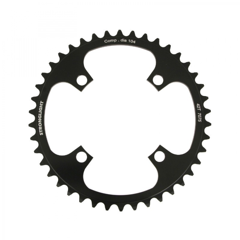 PLATEAU VTT 4BRA D.104 STRONGLIGHT MONO 42DTS NOIR ALU 7075  - EPAISSEUR 3.5mm 8-9V.
