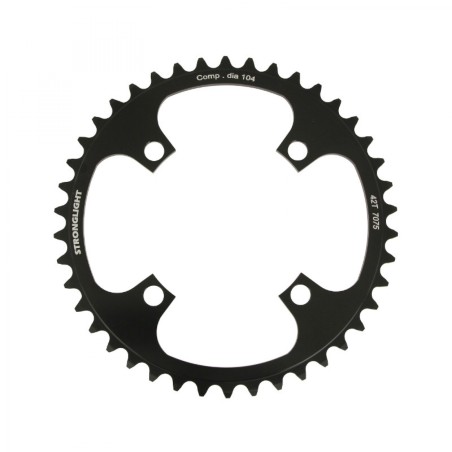 PLATEAU VTT 4BRA D.104 STRONGLIGHT MONO 42DTS NOIR ALU 7075  - EPAISSEUR 3.5mm 8-9V.