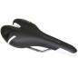 SELLE NEWTON ROUTE-VTT KINETIC NOIR DECO BLANC-NOIR 260x140mm RAIL CROMOLY ARGENT