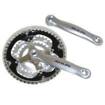 PEDALIER VTT P2R 7-8V. ALU ARGENT 170mm 48-38-28 (BOITIER 118mm)