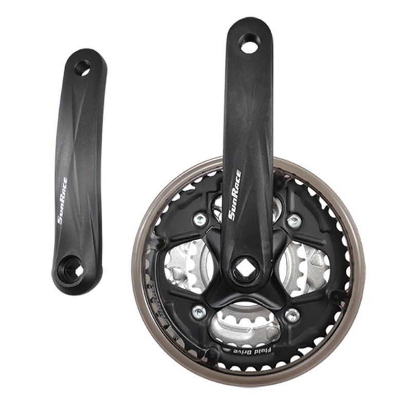 PEDALIER VTT TRIPLE 42-34-24D L170 ALU SUNRACE FCM500 7/8V NOIR (AXE CARRE 127MM)