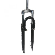 FOURCHE VTT 26 " M-W A SUSPENSION ACIER RESSORT-ELASTOMERE NOIR DEB. 50mm PIVOT (240-85mm) FILETE 1"-22.2 INTERIEUR POUR