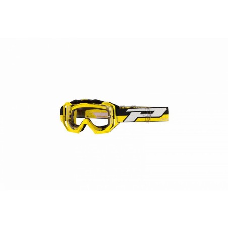 MASQUE-LUNETTES CROSS PROGRIP 3200 LS VENOM JAUNE ECRAN TRANSPARENT LIGHT SENSITIVE ANTI-RAYURES-ANTI U.V.-ANTI-BUEE