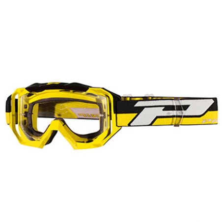 MASQUE-LUNETTES CROSS PROGRIP 3200 LS VENOM JAUNE ECRAN TRANSPARENT LIGHT SENSITIVE ANTI-RAYURES-ANTI U.V.-ANTI-BUEE