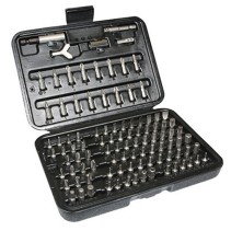 EMBOUTS DE SERRAGE ET VISSAGE 1-4 UNIVERSEL ADAPTABLE TOURNEVIS - PERCEUSE - CLIQUET A DOUILLE (COFFRET 100 PIECES)