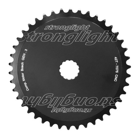 PLATEAU VAE-E-BIKE DIRECT MOUNT POUR BOSCH STRONGLIGHT -3- 42DTS MONO NOIR  ALU (PLATEAU PLEIN 3ème GENERATION)