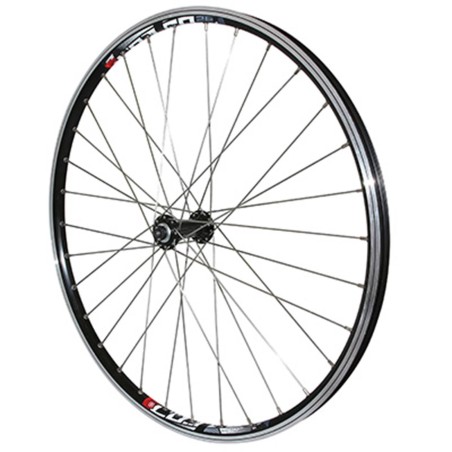Roue vtt 26" combo avant noir renforce v-brake moy Shimano tx500 special loueur (jante double paroi avec oeillets-rayonnage
