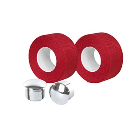 Ruban de guidon Velox tressostar 90 coton rouge 20mm x 2,80m (vendu au blister de 2)