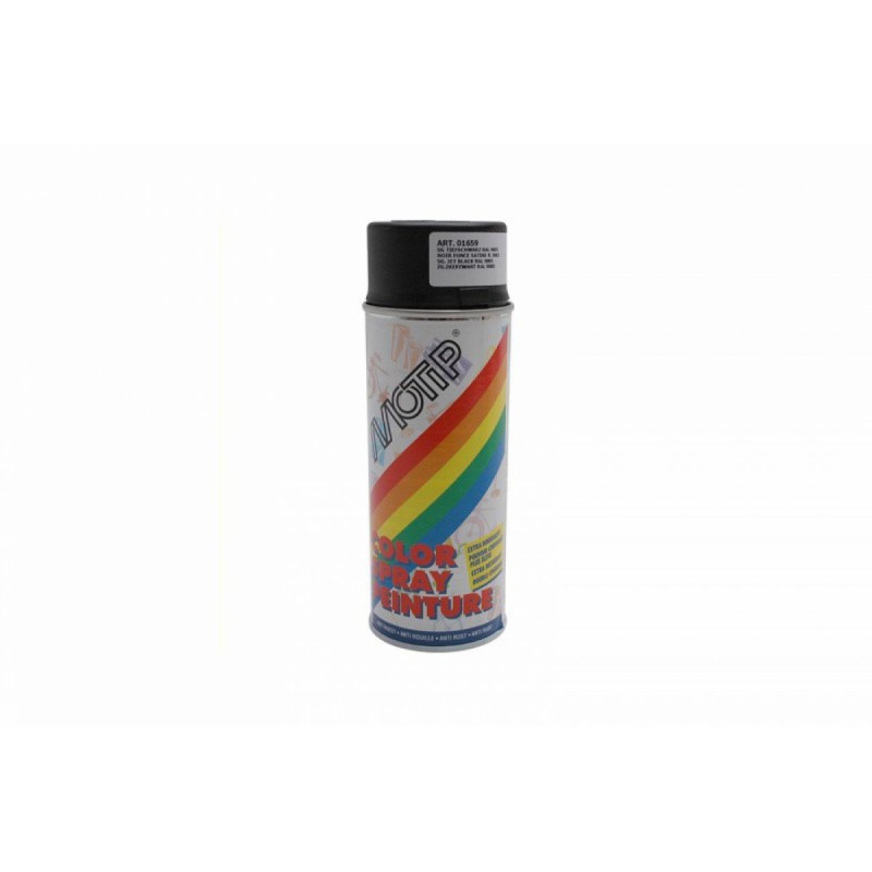 BOMBE DE PEINTURE MOTIP DECO GLYCERO SATIN NOIR PROFOND AEROSOL 400ml (01659)