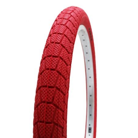 Pneu bmx 20 x 1.95 kenda slick rouge tr (50-406)