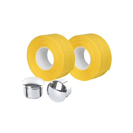 Ruban de guidon Velox tressostar 90 coton jaune 20mm x 2,80m (vendu au blister de 2)