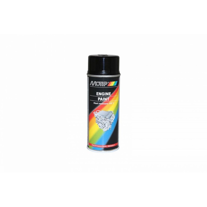 BOMBE DE PEINTURE MOTIP PRO HAUTE TEMPERATURE MOTEUR NOIR BRILLANT AEROSOL 400ml (04092)