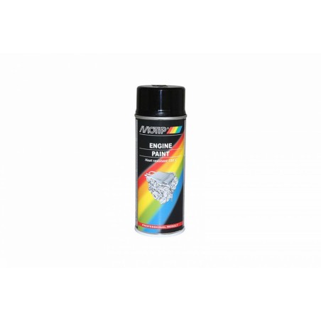 BOMBE DE PEINTURE MOTIP PRO HAUTE TEMPERATURE MOTEUR NOIR BRILLANT AEROSOL 400ml (04092)