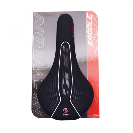 SELLE NEWTON ROUTE-VTT ILLICTT NOIR LISERET BLANC 275x145mm RAIL ACIER NOIR