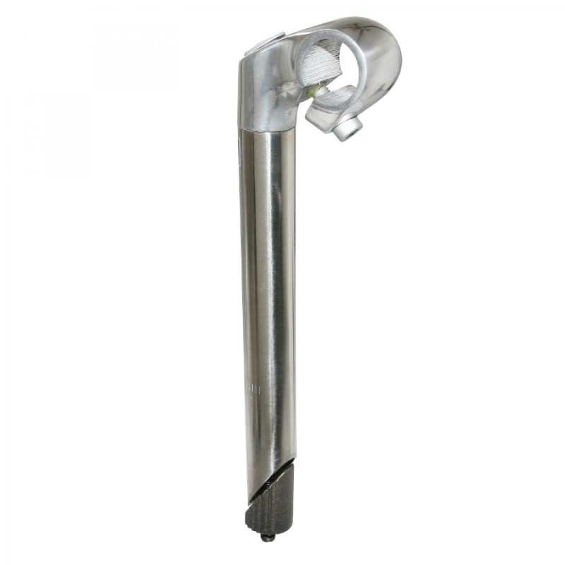 POTENCE ROUTE-VTT A PLONGEUR 25.4 ARGENT L 40mm POUR CINTRE 25.4mm (LONGUEUR PLONGEUR 230mm)