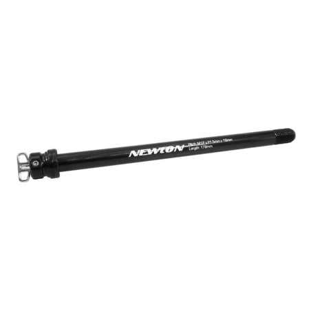 AXE-BLOCAGE DE ROUE VTT TRAVERSANT BOOST ARRIERE NEWTON AVEC LEVIER FILETAGE 1.5 12X148 NOIR TYPE SHIMANO (LONGUEUR 178mm HORS