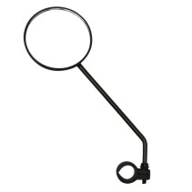 RETROVISEUR VELO GAUCHE OU DROIT ROND NOIR (DIAMETRE 85mm) FIXATION COLLIER TIGE 170mm REGLABLE 22.2 mm (VENDU SUR CARTE)