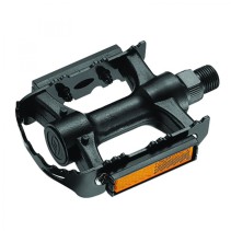 PEDALE VTT P2R RESINE NOIR CAGE ALU NOIR 9-16" (PAIRE)