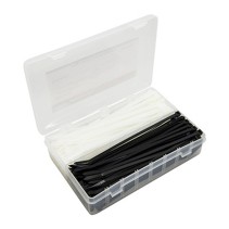 COLLIER DE SERRAGE NYLON TYPE RILSAN 4,8X200mm NOIR ou TRANSPARENT (BOITE DE 200)