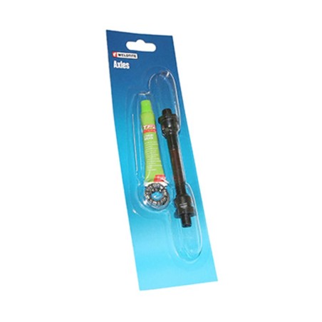 AXE DE ROUE ROUTE-VTT AVANT CREUX WELDTITE D 9 x 108mm AVEC GRAISSE ET CAGE A BILLES