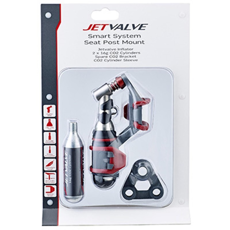 GONFLEUR WELDTITE JETVALVE AVEC SUPPORT FIXATION TIGE DE SELLE (SUR CARTE)