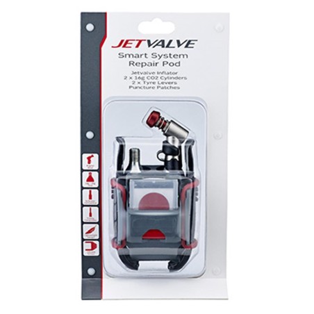 GONFLEUR WELDTITE JETVALVE AVEC 2 CARTOUCHES 16g - 2 DEMONTES PNEU - RUSTINES AUTOCOLLANTES (SUR CARTE)