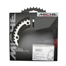 PLATEAU ROUTE 5BRA D.130  MICHE 39DTS MILIEU TRIPLE TYPE SHIMANO ALU ARGENT 9-10V.