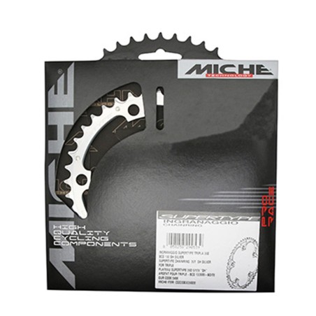 PLATEAU ROUTE 5BRA D.130  MICHE 39DTS MILIEU TRIPLE TYPE SHIMANO ALU ARGENT 9-10V.