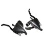 LEVIER-MANETTE VTT P2R 3x8V. NOIR ALU AZERA POUR FREIN V-BRAKE COMPATIBLE SHIMANO (PAIRE)
