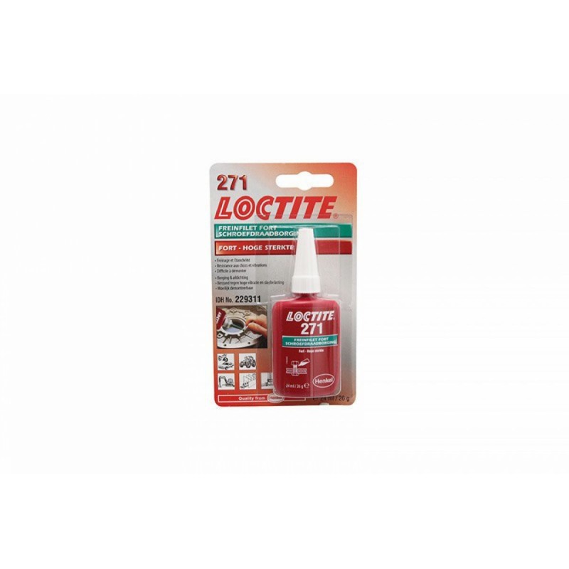 FREIN FILET FORT LOCTITE 271 A RESISTANCE ELEVEE (FLACON 24 ML SOUS BLISTER)