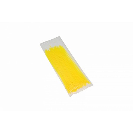 COLLIER DE SERRAGE NYLON TYPE RILSAN 2,5x200mm JAUNE FLUO (VENDU PAR 100)