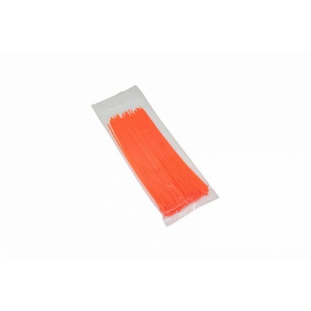 COLLIER DE SERRAGE NYLON TYPE RILSAN 2,5x200mm ORANGE FLUO (VENDU PAR 100)