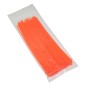 COLLIER DE SERRAGE NYLON TYPE RILSAN 2,5x200mm ORANGE FLUO (VENDU PAR 100)